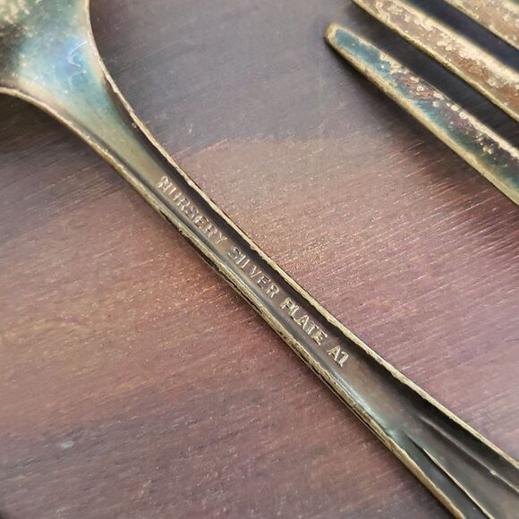 Vintage Lot of Assorted Silver Plate Baby Utensils - Picture 8 of 11